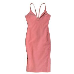 Cinq a Sept Ara Bodycon Dress Rose Mauve Midi Size 6